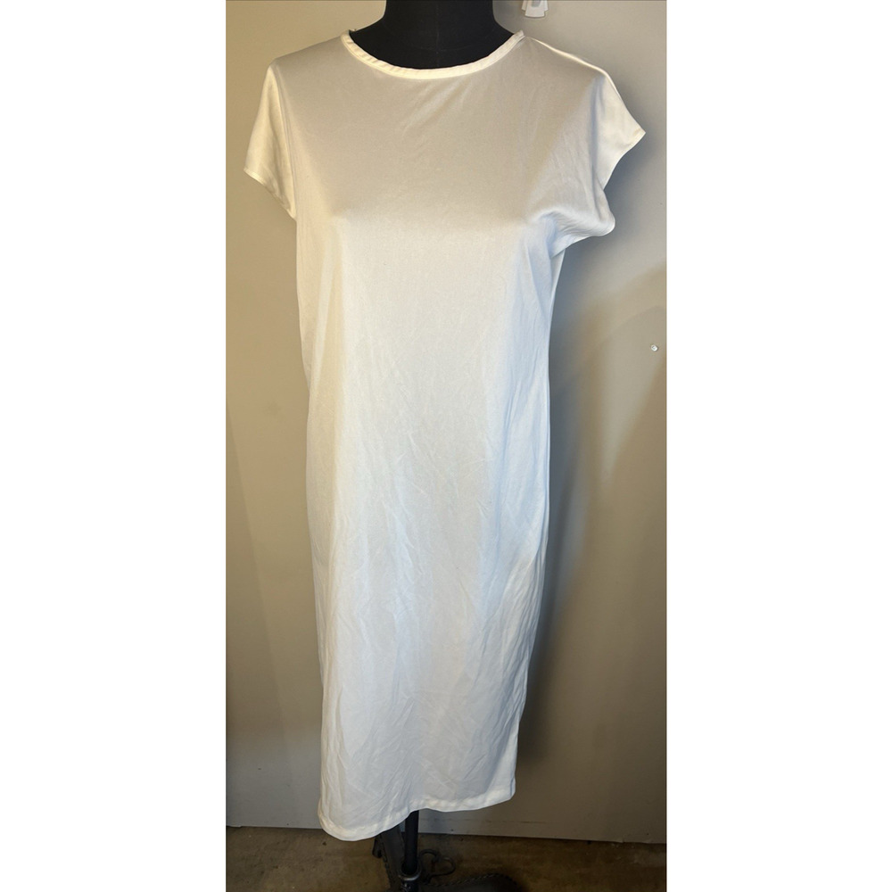 VTG Anthony Richards Ivory Nightgown Small Nylon Like A Long Tshirt Medium USA
